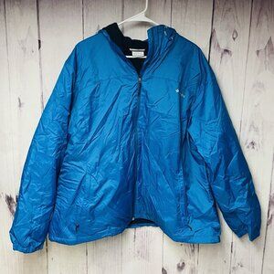 Columbia Jacket Mens Size 2X Blue Coat Full Zip Lined Outdoor Hiking Camping